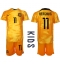 Holland Steven Berghuis #11 Hjemmebanetrøje Børn VM 2022 Kortærmet (+ Korte bukser)