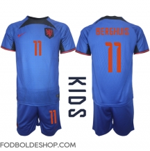 Holland Steven Berghuis #11 Udebanetrøje Børn VM 2022 Kortærmet (+ Korte bukser)