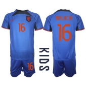 Holland Tyrell Malacia #16 Udebanetrøje Børn VM 2022 Kortærmet (+ Korte bukser)