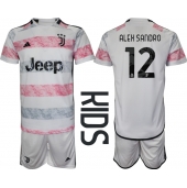 Juventus Alex Sandro #12 Udebanetrøje Børn 2023-24 Kortærmet (+ Korte bukser)