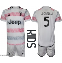 Juventus Manuel Locatelli #5 Udebanetrøje Børn 2023-24 Kortærmet (+ Korte bukser)