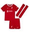 Liverpool Virgil van Dijk #4 Hjemmebanetrøje Børn 2023-24 Kortærmet (+ Korte bukser)