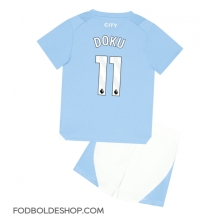Manchester City Jeremy Doku #11 Hjemmebanetrøje Børn 2023-24 Kortærmet (+ Korte bukser)