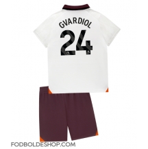 Manchester City Josko Gvardiol #24 Udebanetrøje Børn 2023-24 Kortærmet (+ Korte bukser)