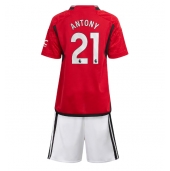 Manchester United Antony #21 Hjemmebanetrøje Børn 2023-24 Kortærmet (+ Korte bukser)