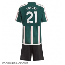 Manchester United Antony #21 Udebanetrøje Børn 2023-24 Kortærmet (+ Korte bukser)