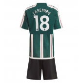 Manchester United Casemiro #18 Udebanetrøje Børn 2023-24 Kortærmet (+ Korte bukser)
