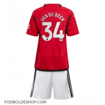 Manchester United Donny van de Beek #34 Hjemmebanetrøje Børn 2023-24 Kortærmet (+ Korte bukser)