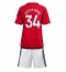 Manchester United Donny van de Beek #34 Hjemmebanetrøje Børn 2023-24 Kortærmet (+ Korte bukser)