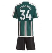 Manchester United Donny van de Beek #34 Udebanetrøje Børn 2023-24 Kortærmet (+ Korte bukser)