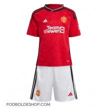 Manchester United Hjemmebanetrøje Børn 2023-24 Kortærmet (+ Korte bukser)
