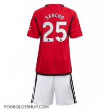 Manchester United Jadon Sancho #25 Hjemmebanetrøje Børn 2023-24 Kortærmet (+ Korte bukser)