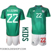 Mexico Hirving Lozano #22 Hjemmebanetrøje Børn VM 2022 Kortærmet (+ Korte bukser)