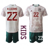 Mexico Hirving Lozano #22 Udebanetrøje Børn VM 2022 Kortærmet (+ Korte bukser)