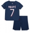 Paris Saint-Germain Kylian Mbappe #7 Hjemmebanetrøje Børn 2023-24 Kortærmet (+ Korte bukser)