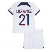 Paris Saint-Germain Lucas Hernandez #21 Udebanetrøje Børn 2023-24 Kortærmet (+ Korte bukser)