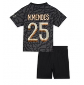 Paris Saint-Germain Nuno Mendes #25 Tredjetrøje Børn 2023-24 Kortærmet (+ Korte bukser)
