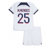 Paris Saint-Germain Nuno Mendes #25 Udebanetrøje Børn 2023-24 Kortærmet (+ Korte bukser)