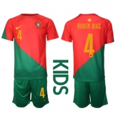 Portugal Ruben Dias #4 Hjemmebanetrøje Børn VM 2022 Kortærmet (+ Korte bukser)