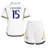 Real Madrid Federico Valverde #15 Hjemmebanetrøje Børn 2023-24 Kortærmet (+ Korte bukser)
