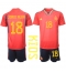 Spanien Jordi Alba #18 Hjemmebanetrøje Børn VM 2022 Kortærmet (+ Korte bukser)