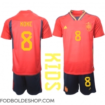 Spanien Koke #8 Hjemmebanetrøje Børn VM 2022 Kortærmet (+ Korte bukser)