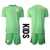 Uruguay Målmand Hjemmebanetrøje Børn VM 2022 Kortærmet (+ Korte bukser)