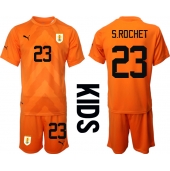 Uruguay Sergio Rochet #23 Målmand Udebanetrøje Børn VM 2022 Kortærmet (+ Korte bukser)